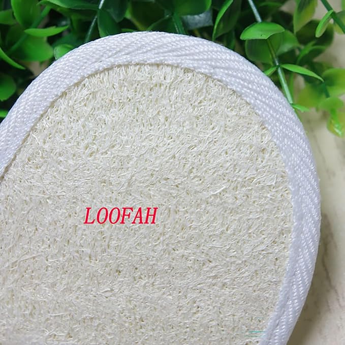 2pcs Exfoliating Loofah Sponges Pads - Natural Luffa Body Scrubbers for Shower & Bath