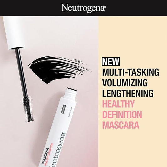 Neutrogena Healthy Definition Mascara - Defines, Lifts, Curls, Lengthens & Volumizes Lashes - Dual-Sided Comb + Brush for Natural Application - Carbon Black, 0.27 oz
