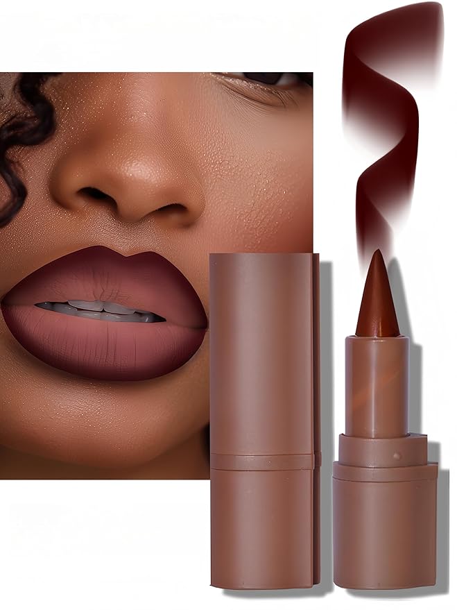 MAEPEOR 2 in 1 Creamy Lip Liner 8 Colors Matte Nude Dark Brown Lipliner High Pigmented Long lasting Gradient Lip Liner and Lipstick Lip Combo (07 Mulberry)