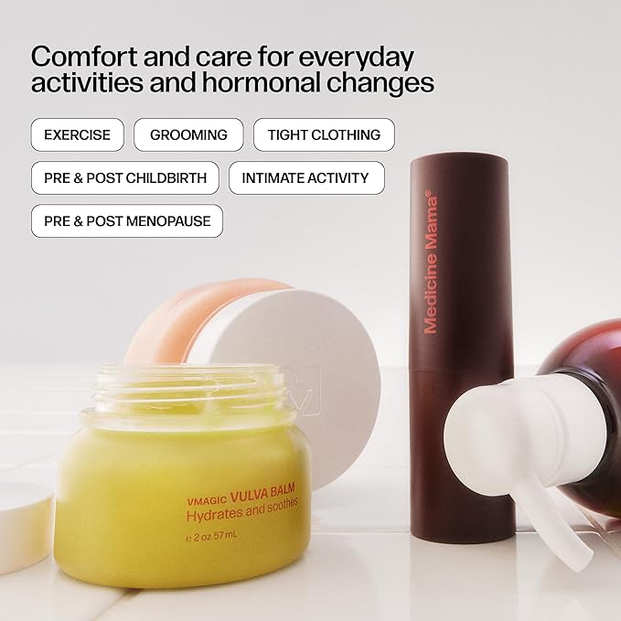 VMAGIC by Medicine Mama Organic Vulva Balm β Intimate Skin Care, Menopause Support β Relieves Feminine Dryness, Itching & Irritation β Hormone Free, Vaginal Moisturizer for Women β 2 oz