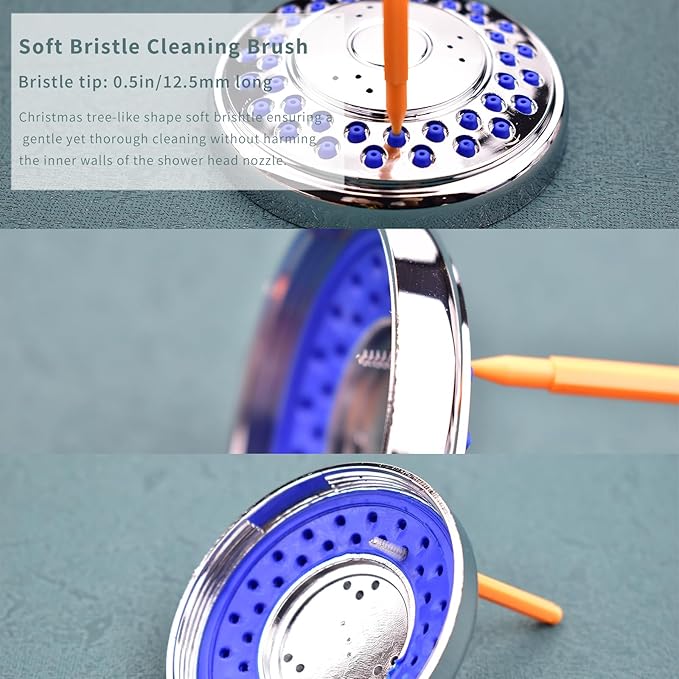 Shower Head Cleaner Brushes, Shower Head Cleaning Picks Shower Head Cleaning Brush Buid Up Mineral Cleaning Brush for Small Holes Gaps Nozzles Crevices with Store Box
