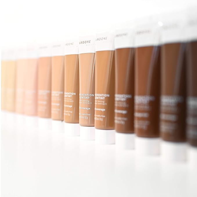 Undone Beauty Unfoundation Light Coverage Glow Tint Foundation with Coconut for Natural, Dewy Deep Neutral Glow - Enhances Face Shape, Cheeks, & Jawline - Cream Light