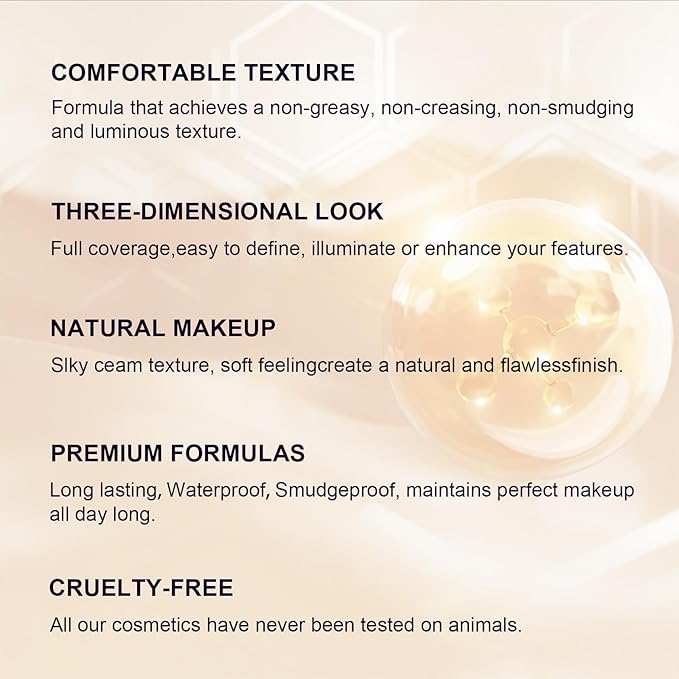 Lezero 3Pcs Contour Stick Makeup Kit, Shades with Highlighter, Blush and Bronzer Trio for Sculpt the Cheeks and Body, Long Lasting,Waterproof, Dewy & Matte Finish, LIGHT (01,03,04)
