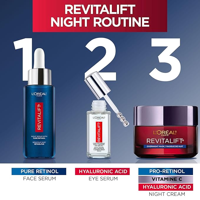 'L'Oreal Paris Revitalift Triple Power LZR Retinol Night Serum For Face, With 0.3% Pure Retinol, Moisturizes Skin and Eliminates Deep Wrinkles, For All Skin Types, 30ml