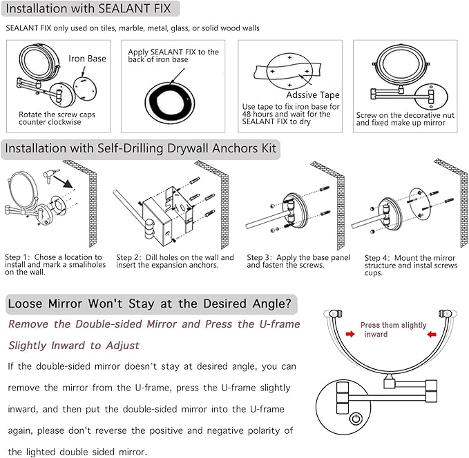 8 Inch Brass Wall Makeup Mirror Swing Arm, 5X Magnifying Mirror Wall Mounted, 2 Sided Bathroom Lighted Vanity Mirror, Powered by Plug in, Brushed Gold