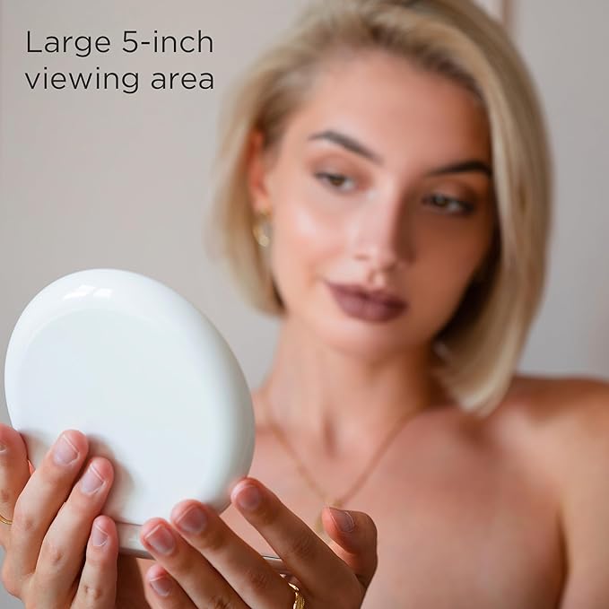 LED Compact Mirror with Light and 1x and 10x Magnifying Mirror in 5-inch mini Size Ideal for Trave