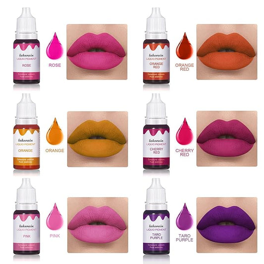 BONNIE CHOICE 12 Colors Liquid Lip Gloss Pigment Set, DIY Lipstick Liquid Pigment for Set Making Lip Gloss, DIY Lip Cosmetic Dye, Edible Coloring Pure Plant for Gloss Base