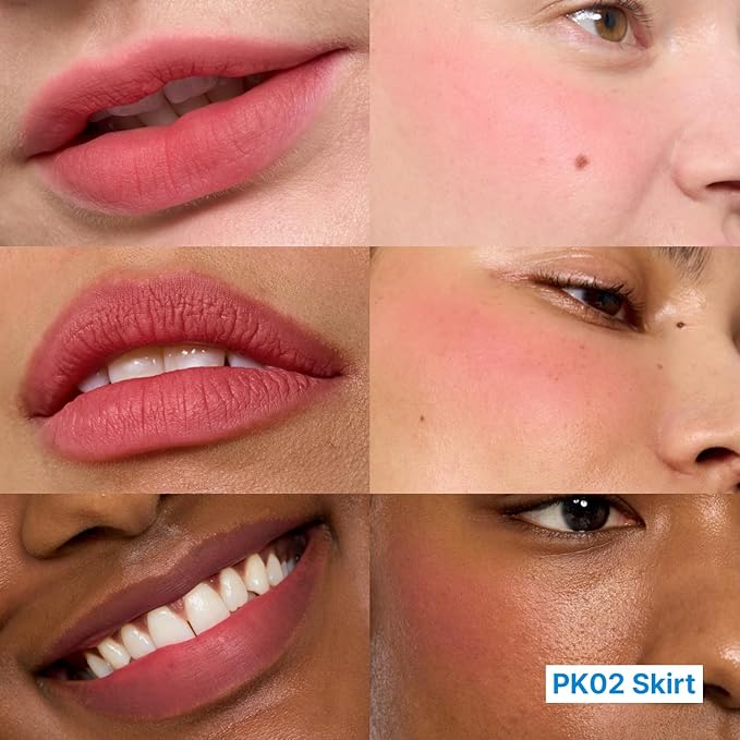 Blurry Pudding Pot + Keychain SET | Airbrushed Blush & Lip, Buildable Pigment, Long-lasting, Lightweight, Easy to Blend, Natural Soft Matte Finish Makeup β Skirt (Peachy Pink) | 0.17 oz