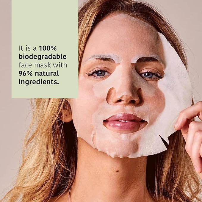 IROHA NATURE Comforting & Hydrating Tissue Face Mask with Aloe Vera | 5 Pack | Aftersun Effect | 96% Natural Ingredients