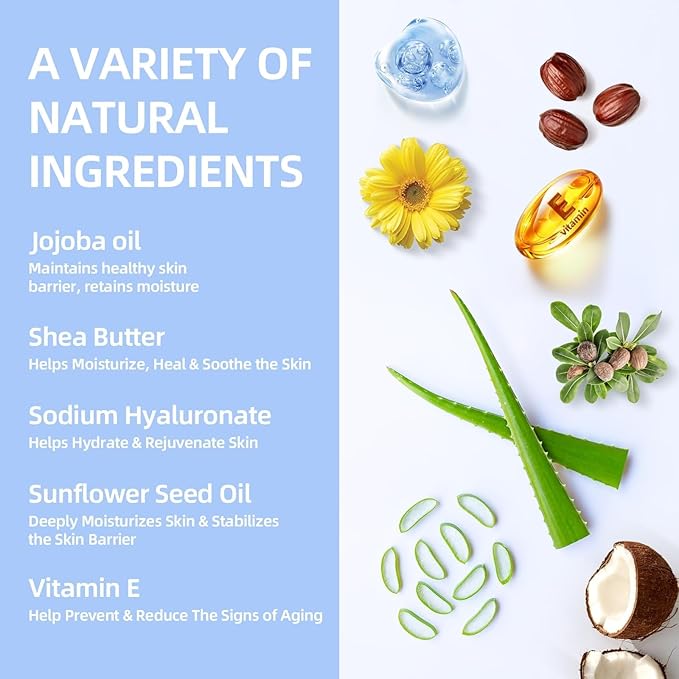 Natural Soothing Eczema Cream With Sea Moss Aloe Vera Oats for Multiple Skin Types Comfort Moisture Hydrate Eczema Cream for Dry Skin 4FL Oz