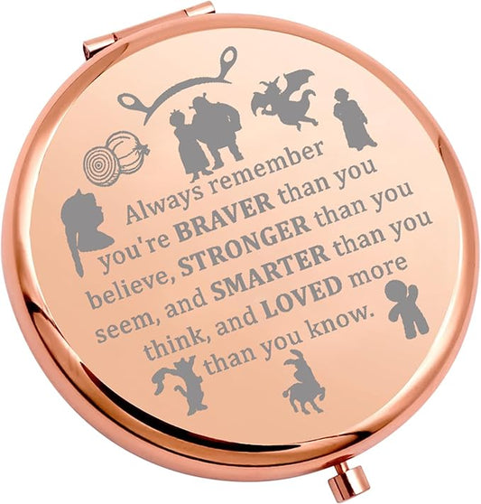 WSNANG Green Monster Musical Inspired Gift Monster Musical Makeup Mirror Monster and Donkey Compact Mirror Musical Monster Fans Gift (Monster Mirror)
