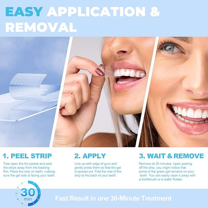 Teeth Whitening Strips 70 Strips (35 Count Pack) -Extra Large Quantity,Enamel-Safe for Sensitive Teeth,White Strips for Teeth Whitening, 35 Treatments/ 5 Weeks Supply,Peroxide Free (70) (70)