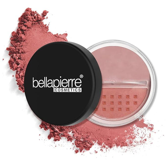bellapierre Mineral Blush | Warm Dewy Complexion | Non-Toxic & Paraben Free | Hypoallergenic | Loose Powder - 0.3-Ounce β Desert Rose