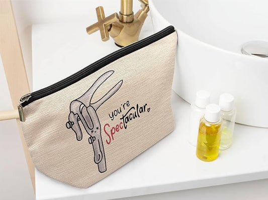 Ayxvt Obgyn Cosmetic Make up Bag - Obgyn Gifts Makeup Bag, Medical Office Decor, Obgyn Gifts for Doctors, Midwife Gifts Cosmetic Bag, Gifts Ideas for Doctors (Beige)