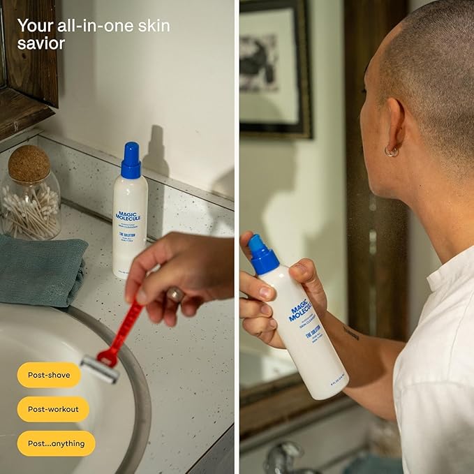 Magic Molecule Skin Cleanser for All Types, Hypochlorous Acid Spray Helps Heal Acne Prone, Eczema and Itchy Rashes and 50 Other Skin Ailments, 3.4 oz Spray (Pack of 2)