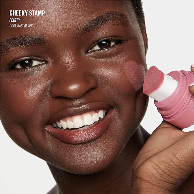 KAJA Blusher - Cheeky Stamp 04 Feisty | Kbeauty, Cute Makeup, Buildable & Blendable Shade with Heart-shaped Applicator, Sunkissed Finish, Travel size, Hygienic, Portable, Korean Makeup, 0.17 Oz