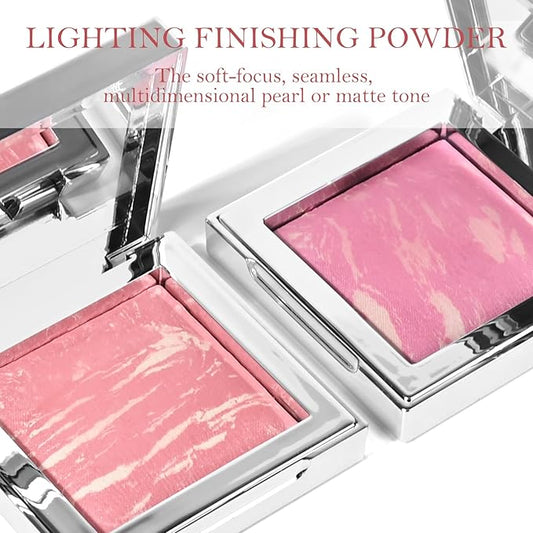 KYDA Baked Blush, Marbleized Powder Matte Blush for Cheeks, Multidimensional Buildable Color, Lightweight Matte Satin Finish Face Blusher, Lighting Glow Blusher, 02 LUMINOUS FLUSH