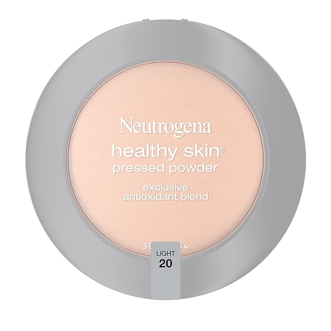 Neutrogena Healthy Skin Pressed Makeup Powder Compact with Antioxidants & Pro Vitamin B5, Evens Tone, Minimizes Shine & Conditions, Light 20, 0.34 oz