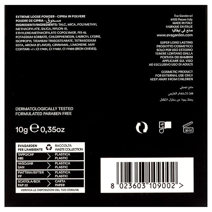 Extreme Loose Powder - Light, Smoothing Texture Visibly Minimizes Small Skin Imperfections - GIves Soft Focus Effect - Matte, Luminous and Natural Finish - Uniform Appearance - 0.35 oz