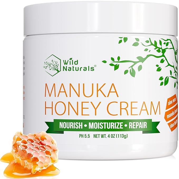 Wild Naturals Manuka Honey Moisturizer for Dry, Sensitive Skin β Eczema Relief Face Cream β Soothing Cream for Redness & Irritation β Face, Hand & Body Moisturizer for Women & Men