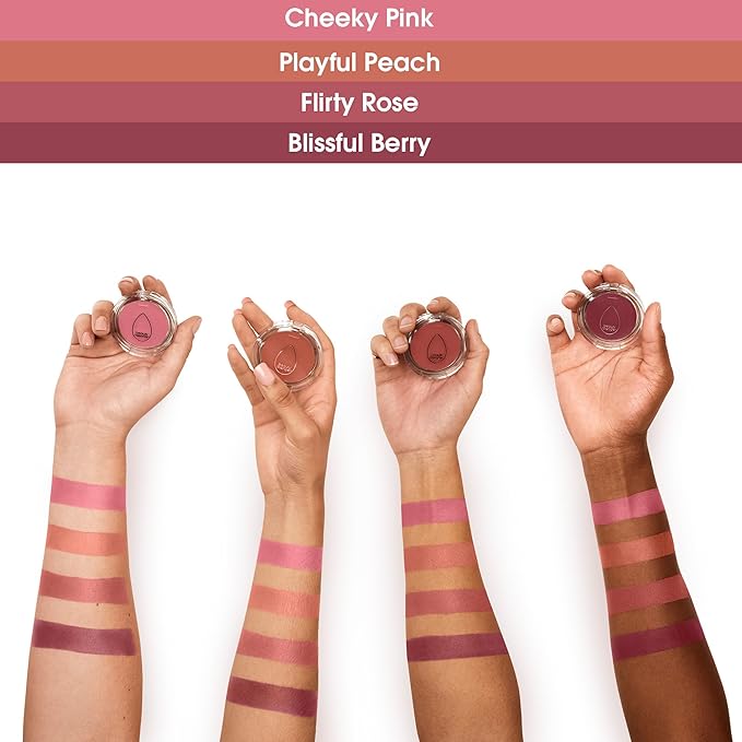 Beautyblender Bounce Liquid Whip Cream Blush, Dewy Glow, Long-Lasting, Buildable Color, Vegan with Hyaluronic Acid & Vitamin C, Playful Peach