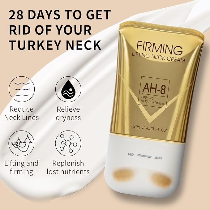 Ycz AH-8 Firming Neck Cream for Crepey Skin Body Care Comfort, Contains Hexapeptide, Moisturizing, Tightening Lotions Cosmetic Skin Care Skin Repair (Pack of 2)