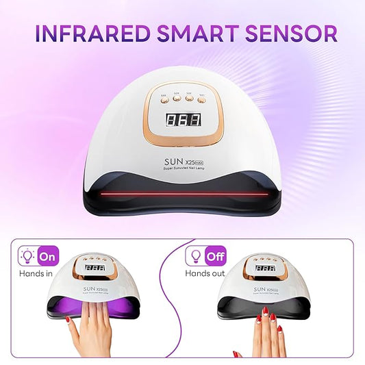 380W UV LED Nail Lamp, Professional Nail Dryer Gel Polish Light with 81 Beads, UV Nail Light With 4 Timer Settings, Nail Polish Curing Gel LED Dryer With Automatic Sensor