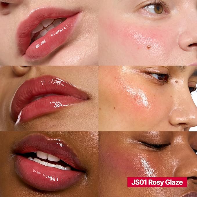 Glowy Jelly Pot + Keychain SET | Dewy Jelly Lip & Blush Color, Tinted Glow Jelly Balm, Dewy Buildable Finish β Rosy Glaze (Dusty Rose) | 0.14 oz