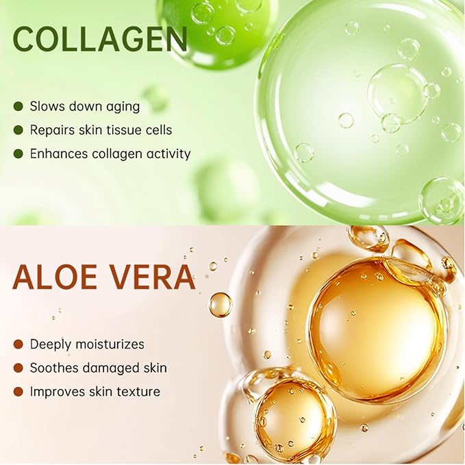 Pack of 20 Collagen Face Mask, Aloe Vera Polypeptide Collagen Facial Masks Skincare, Moisturizing Facial Sheet Mask for Acne, After Sun, Claming, Anti-Aging and Anti-Wrinkle