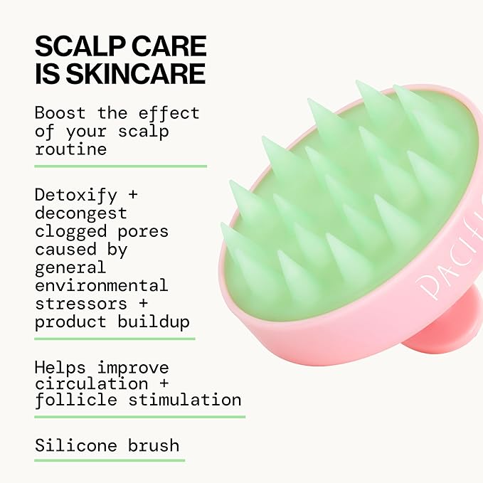 Pacifica Scalp Detox Set β Rosemary Apple Cider Vinegar Scalp Exfoliating Tonic with Scalp Massager Brush, Deep Cleansing & Clarifying Treatment for Buildup, Dry Flaky Scalp, Vegan
