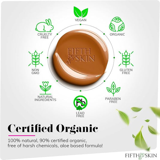 Fifth & Skin: Betterβn Ur Skin Liquid Foundation (MOCHA LATTE) - Natural, Organic, Vegan, Cruelty-Free - Gluten-Free Beauty with Buildable Coverage and Palm-Free Luxury - 1 oz