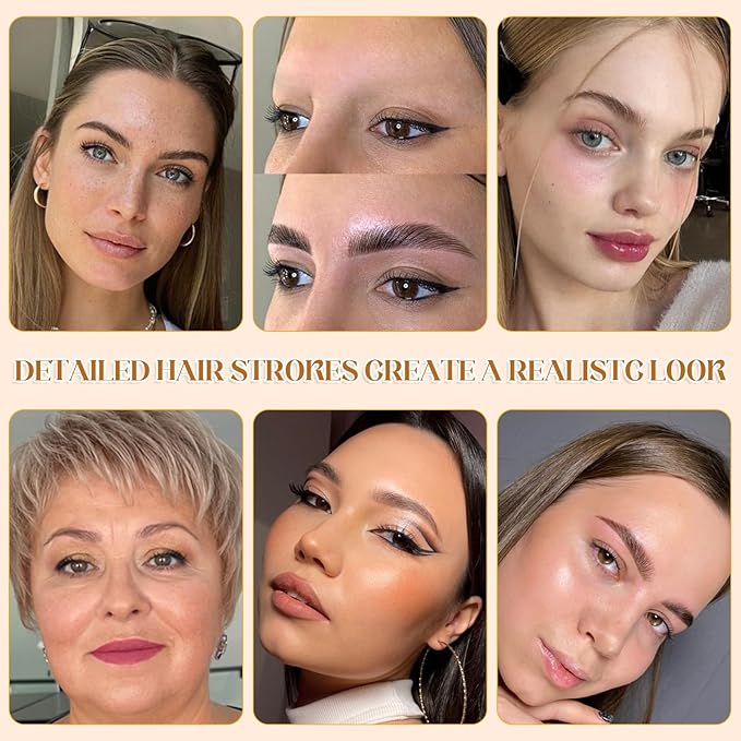 20 Sheets 200 Pairs Eyebrow Tattoo Sticker Waterproof 4D Hair-Like Natural Fake Tattoo Eyebrows Transfers Stickers Peel Off Brows Grooming Shaping Makeup Sticker for Women Girls, Brown
