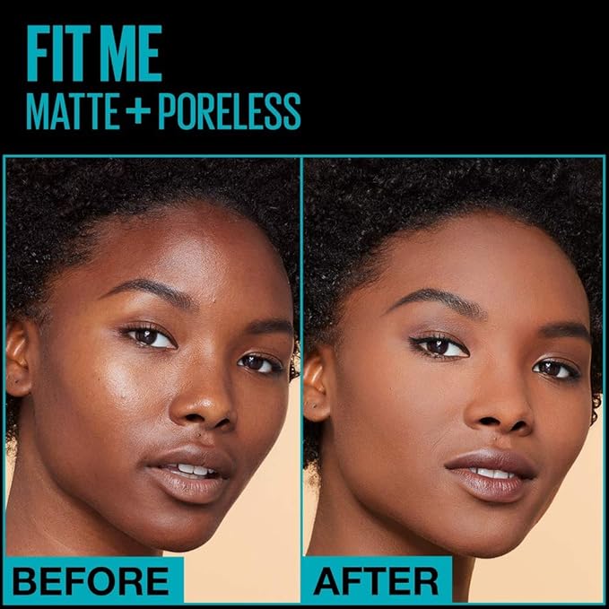 Maybelline New York Fit Me Matte + Poreless Liquid Foundation, Pouch Format, 340 Cappuccino, 1.3 Ounce