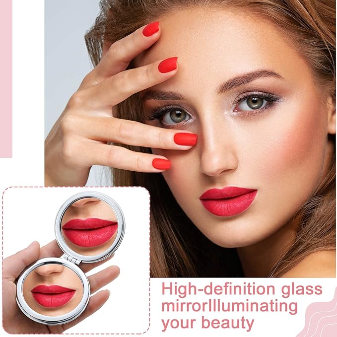 Berlune 10 Pcs Mandala Pocket Mirror Mini Travel Compact Makeup Mirrors Purses Accessories Hand Folding Beauty Mandala Designs Cosmetic Mirror Double-Sided 2 x Magnifying Supply for Girls Women