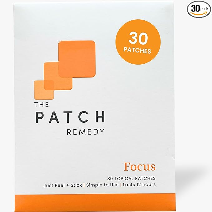 Focus Patch | Ginkgo Biloba, Acetyl-L-Carnitine, Bacopa, Magnesium L-Threonate, Green Tea | 30 Patches