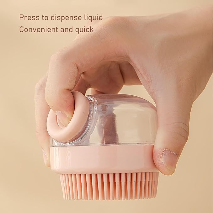 Exfoliating Shower Scrubber, Lathers Well Silicone Body Scrubber Shampoo Dispenser for Bath for Women Men