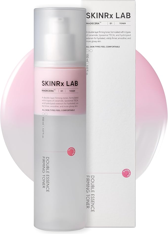 SKINRxLAB MadeCera Cream Double Essence Firming Korean Toner β Dual Layer Hydration Toner with Milk Protein, Ceramide and Panthenol - Makeup Boosting for Smooth Skin, 5.07 fl.oz.