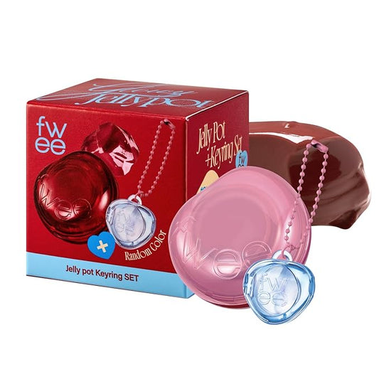 Glowy Jelly Pot + Keychain SET | Dewy Jelly Lip & Blush Color, Tinted Glow Jelly Balm, Dewy Buildable Finish β Caramelized (Rosy Brown) | 0.14 oz