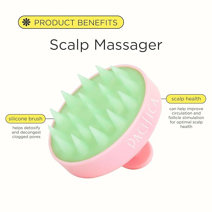 Pacifica Scalp Care Set β Rosemary Mint Daily Scalp Refresher, Detoxifying Serum & Clarifying Scalp Massager for Healthy, Hydrated Scalp, Vegan & Cruelty-Free