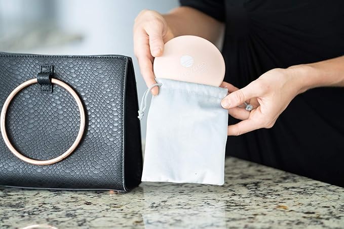 Magnifying Compact Mirror for Purses, 1x/10x Magnification – Double Sided Travel Makeup Mirror, 4 Inch Small Pocket or Purse Mirror. Distortion Free Folding Portable Compact Mirrors (Millennial Pink)