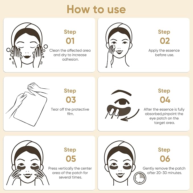 100Pcs/50Pairs Under Eye Patches Gold for Dark Circles, Puffy Eyes, and Wrinkles, 24K Gold Eye Mask for Face, Eye Cream for Men and Womenβ¦