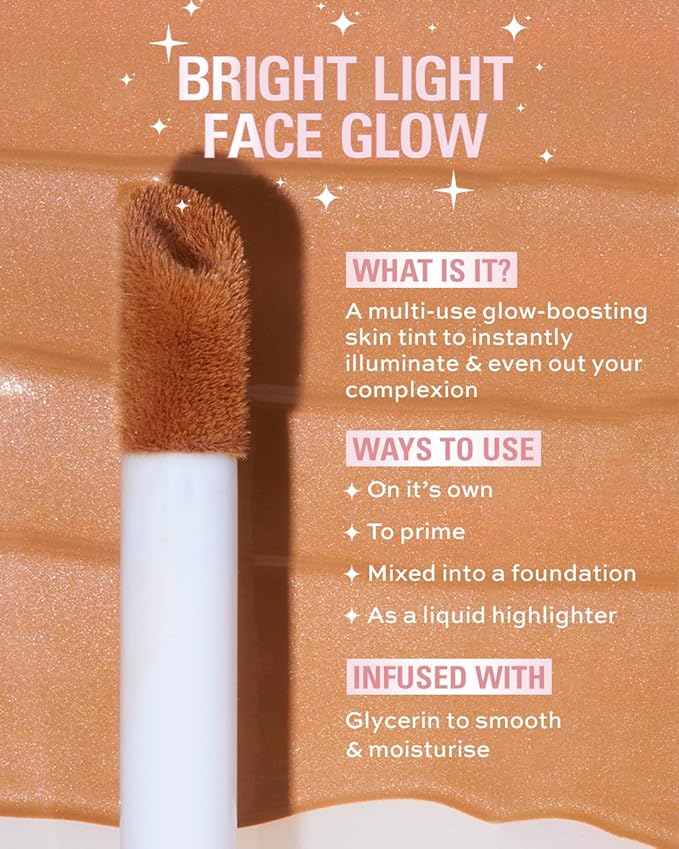 Revolution, Bright Light Face Glow, Lightweight & Brightening Multi-Use Skin Tint, Illuminating and Natural Glow Finish, Illuminate Medium, 0.77 Fl. Oz