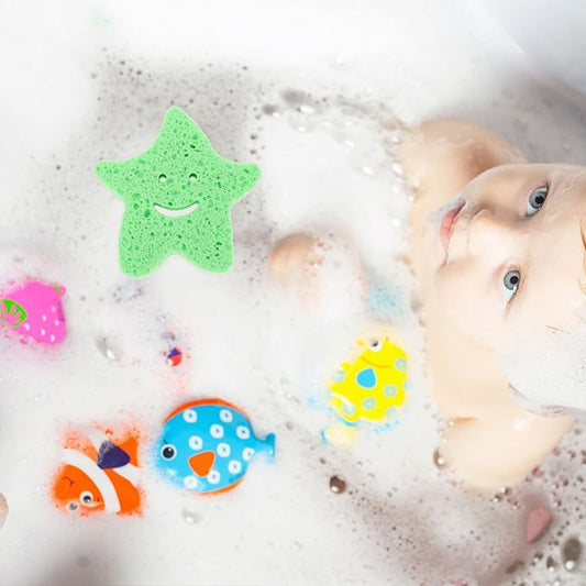 6pcs Bath Sponge Foam Loofah Sponge, Body Sponge for Shower Star Shaped Exfoliating Sponge Portable Body Scrubber