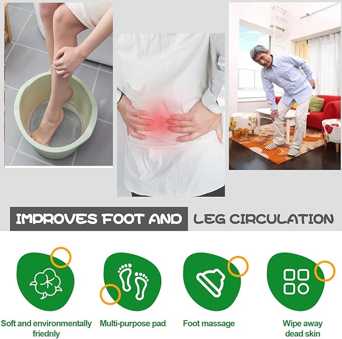 YVPSI Shower Foot & Back Scrubber, Wall Mounted Massage Pad, Silicone Bath Massage Cushion Brush with Suction Cups for Body Scrubber Improve Foot Circulation & Soothes Tired Feet (Blue+Grey)