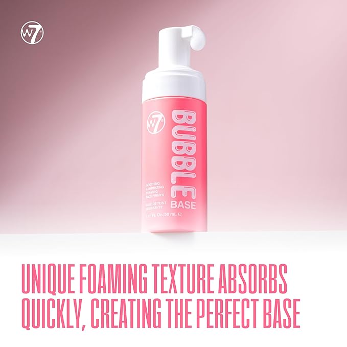 W7 Bubble Base Foaming Primer β Hydrating, Skin-Perfecting Makeup Base for a Smooth & Flawless Finish β Infused with Hyaluronic Acid & Aloe Vera to Nourish and Prime the Skin