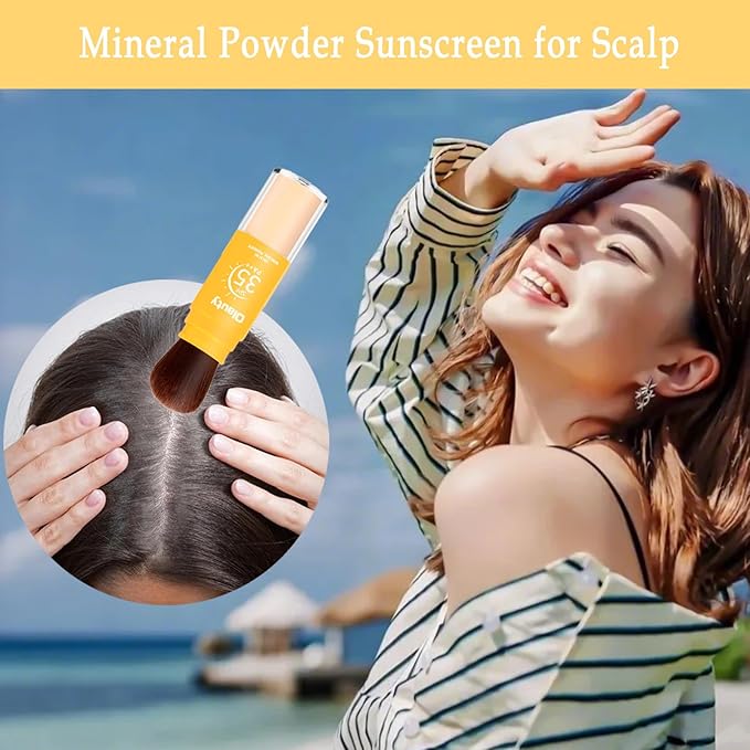 Mineral Sunscreen Setting Powder SPF 35,Medium,Brush on Powder Sunscreen for Face, Oil Control Natural Finish,Lightweight Breathable for Face,Scalp & Hair(Medium)
