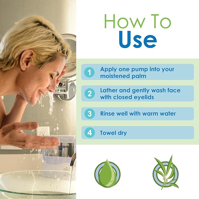 Advanced Tea Tree Eyelid and Facial Cleanser - 50mL - Non-Irritating Eyelash & Eyelid Cleanser Soothes Irritation with Tea Tree, Vitamin E and Shea Butter