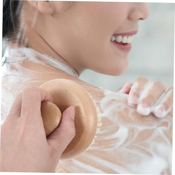 Bath Exfoliating Brush for Skin Scrubbing Handheld Shower Cleaner with Round Handle for Back Massage Lightweight and Compact Design for Home Bath Body Care