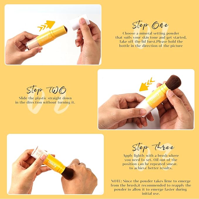 Brush On Mineral Sunscreen Powder, SPF 35 Face Powder Scalp Sunscreen, Natural Setting Powder Makeup, Face Sunblock Travel Size, Oil Control, Breathable for All Skin (Medium, 1 pc/0.28 Ounce)