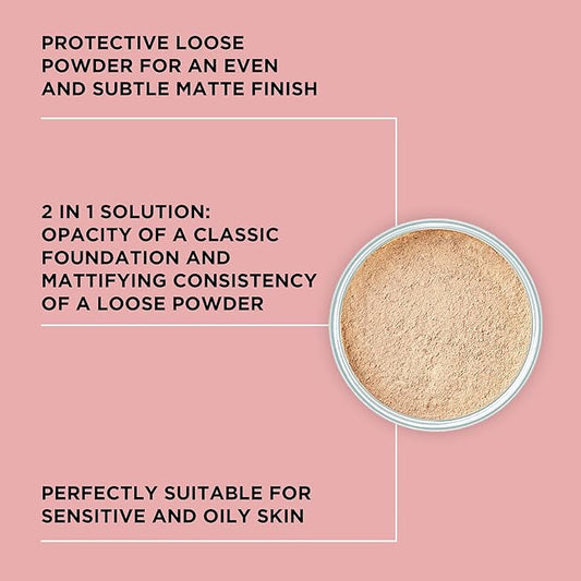 ARTDECO Mineral Powder Foundation - light beige β loose setting powder for a smooth & matte finish - medium coverage - perfect for sensitive & oily skin - makeup with zinc & magnesium - vegan-0.53 Oz
